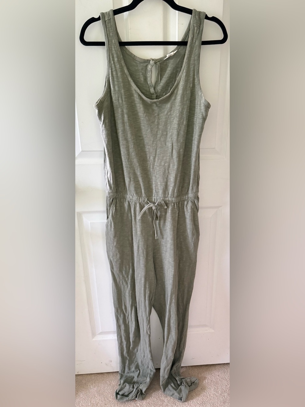 Caslon Olive Green Sleeveless Drawstring Jumpsuit